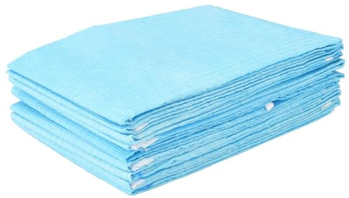 Abaodam 10 Stück Einweg Esslätzchen für Erwachsene Atmungsaktive Leichte Papier Lätzchen mit Auffangtasche Schutz für Senioren und Pflege Haushalts Kleidungsschutz