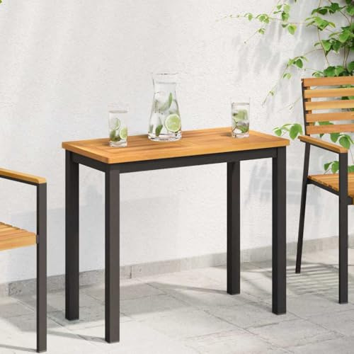ULUYYUC Tischplatte 100 x 50 x 2 cm aus Massivholz Akazie, rustikale Holzplatte mit modernem Design, robuste Schreibtischplatte für Esszimmer, Balkon und Home-Office