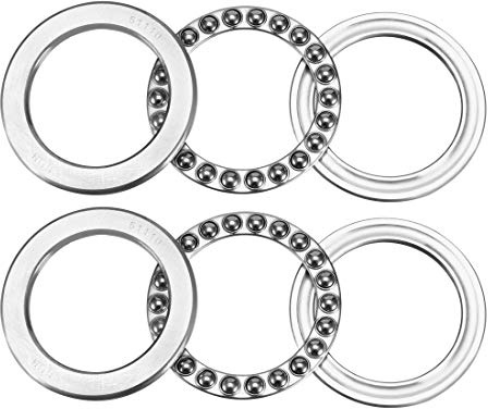 sourcing map 2 Stück 51110 Axialkugellager 50 x 70 x 14 mm Chromstahl ABEC3 Einreihige Walze
