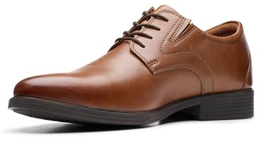 Clarks Whiddon Plain Mens Dark Tan Lea, 9