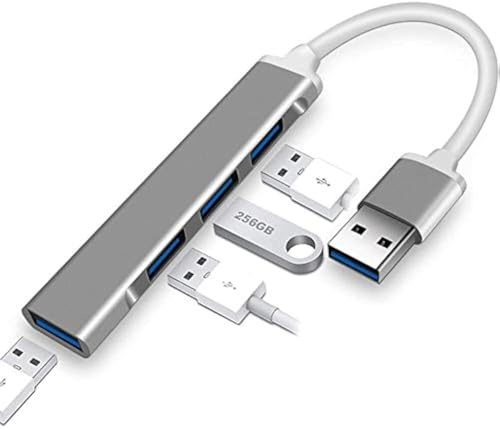 Hub USB 4 ports, adaptateur de hub USB, répartiteur multi-USB en aluminium avec ports USB 3.0, pour MacBook Air/Pro 2017/2018, XPS et autres appareils USB C