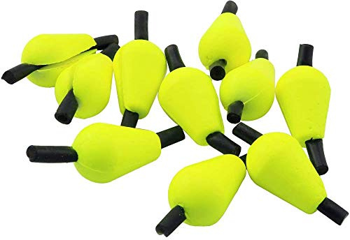 ANCLLO 6 Stück Float Foam Olive Form Indikatoren Fliegenfischen Zubehör fluoreszierend gelb