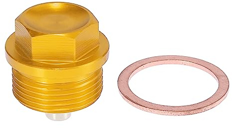 X AUTOHAUX Magnetische Ölablassschraube Goldton 1 Satz Universal | Material: Aluminiumlegierung, Gewindegröße: M24 x 1,5, Größe: 30 x 27mm