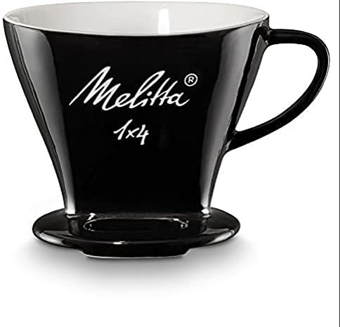 Melitta 1x4 Permamenter Kaffeefilter aus Porzellan, schwarz, 224425