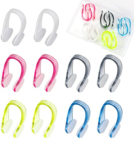 SAVITA 10 Set Swimming Nose Clip, Reusable Convenient Waterproof Nose Protector with Waterproof Silica Gel for Showering Bathing Surfing Snorkeling Other Water Sports