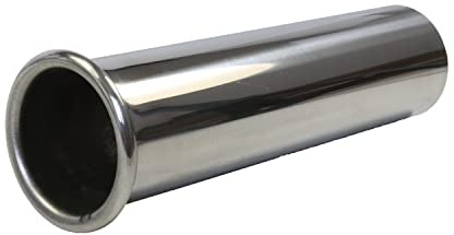 JDMSPEED 2 / 51mm OD Rolled Out Weld-on Stainless Steel Exhaust Round Tailpipe Trim Tip 8 Long