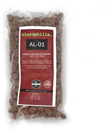 clorophilla. Argilla espansa PH Neutro Adatta per drenaggi Terreni Ottimo Isolante Contro Il Gelo Mantiene Temperatura costante - 1 Litro