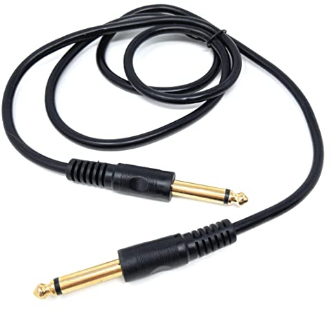 DRUT 1m 6.35mm to 6.35mm Mono 1/4'' Jack Plug Speaker, Guitar, Instrument