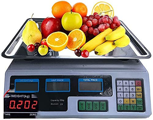 Báscula de Cocina Digital, Báscula electrónica con pantalla digital, báscula comercial for peso de carne y alimentos, plataforma de acero inoxidable incluida, for el precio minorista de la tienda que