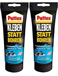 Pattex Montagekleber Kleben statt Bohren Wasserresistent, Kraftkleber für innen & außen, universell einsetzbarer Baukleber, Kleber mit hoher Festigkeit, 2 x 340g