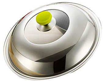 Couvercle en Verre Transparent épais, poêle à Frire Universelle en Acier Inoxydable et poêle en Fer pour remplacer Le Couvercle de Cuisine (33 cm)