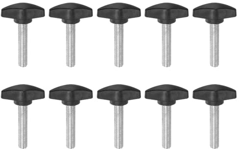 QUARKZMAN 10 Stück Rändelschrauben M8 x 35mm Flügelschraube mit T-förmige Handgriff, Verzinkte Kohlenstoffstahl Gewindebolzen Daumenschrauben 36mm Spannschraubenknopf für Schnellentfernung