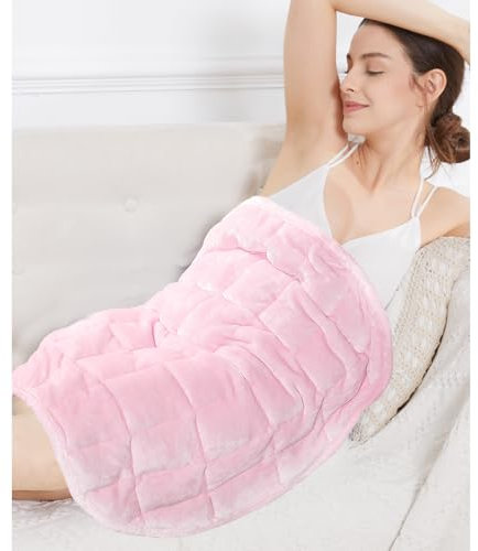 Alomidds Manta con Peso de 7 Libras para Adultos, acogedora Manta Transpirable con Peso, Manta pequeña con Peso de Viaje, Almohadilla de Regazo Pesada para sofá, Rosa, 29 x 24 Pulgadas