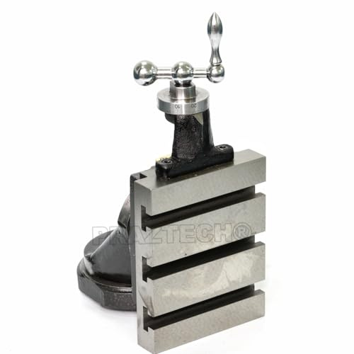 PRAZTECH® 2 Way Swivel Base Vertical Slide 125 x 100mm (4 x 5) ToolPost | Milling on Lathe Machine | Compatible with ML-7 Super7 Boxford Lathes Other mini lathes