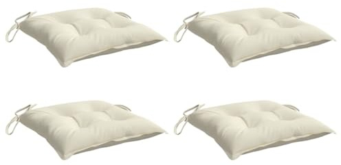vidaXL Cuscini per Sedia 4 pz Bianco Crema 50x50x7cm in Tessuto Oxford