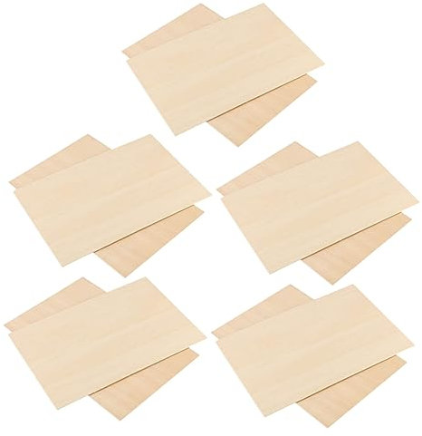 SEWACC 10stücke Unbehandelte Rechteckige Holzplatten Blank Holzstücke Für Diy Bastelarbeiten Und Malerei Projekte