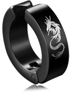 Schwarze Punk Ohrringe Herrenohrringe nicht gepiercte Ohrringe Titan Stahl Ear Cuffs Herren Ear Cuffs