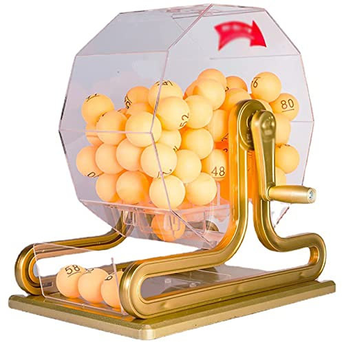 Deluxe Bingo -Set MIT Bingo -käfig, Manueller Lotteriemaschine, Handkurbinkugelnummer -selektor, Einschlibich Acryl -Bingo -käfig, 100 PCS -Ball