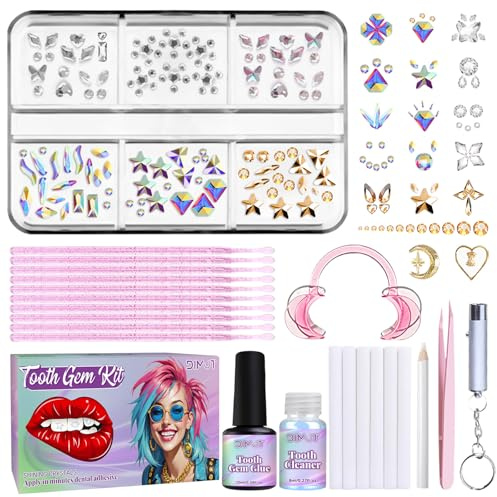 Tpyag Zahnschmuck-Set, Kristallzahn-Dekorationen, glänzend, abnehmbarer Zahnschmuck, Ornamente für Cosplay und Party-Dekoration