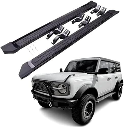 LYangr Estribos Laterales para Ford Bronco 4Door 2021 2022 2023, Auto Aluminio Antideslizantes Estribos Plataforma de Estribos Carrocería Faldones Laterales
