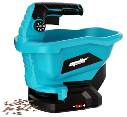 Mellif Spargitore per fertilizzante a batteria Makita da 18 V, con contenitore da 3,3 litri, angolo di diffusione di 140°, velocità di diffusione a 6 livelli, controllo del flusso a 8 livelli (senza