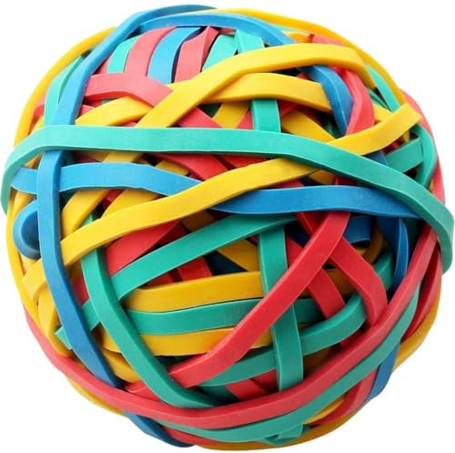 AMOYER Colorful Rubber Band Ball, Assorted Color Rubber Bands Stretchable Rubber Band Balls, Stationery Holder Band Loops for Arts Crafts Document Office Supplies Organizing