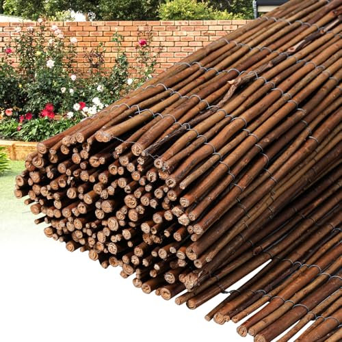 Ansobea weidenzaun sichtschutz 180x500cm, Weidenmatte in 12 Größen,Weidenmatte sichtschutz,Weidenzaun für Garten,Balkon und Terrasse,Natürlicher Sichtschutzzaun
