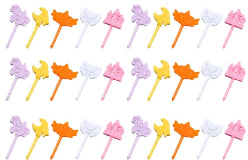 THXFUNAREA 30 PCS Palillos de Dientes de Animales,Palillos para Niños Frutas,Mini Tenedores Infantiles Reutilizables de Frutas, Niños de Dibujos Animados Para Fruta Niños Tenedor Infantil