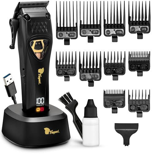 Fagaci Tondeuse Cheveux Hommes Professionnel avec Lames DLC & Couple Haute Performance, Tondeuse Cheveux Professionnelle Sans Fil Technologie Moteur Vectoriel avec Puissance de 12 000 RPM