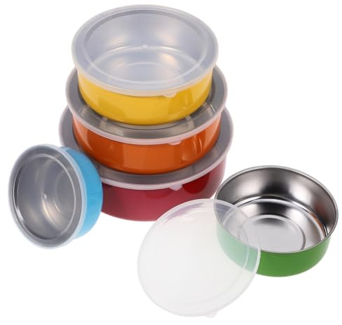 OFFSCH Recipientes para Alimentos Fácil de Mantener Juego de 5 con Tapa de Acero Inoxidable y Pp y Conveniente para Almacenamiento en Cocina