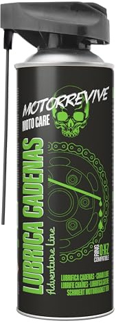 Motorrevive Lubrificante per Catene Adventure Line per Moto off-Road 380 ml. Grasso Liquido. Protezione Resistente Contro Fango, Acqua e corrosione. Aderenza Estrema. Ideale per Enduro e Trail