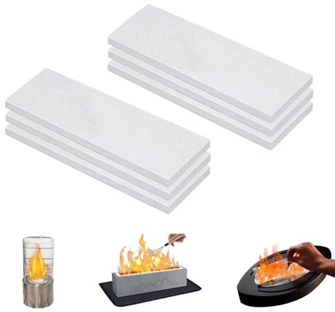 SIGANDG Laine de céramique pour le bioéthanol 300x100x13mm Éponge en céramique de foyer en laine Convient aux cheminées, aux poêles à barbecue pour aider à la combustion (6 packs)
