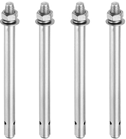 PATIKIL M8x120mm Spreizdübel 4 Stück Edelstahl Aussen-Sechskant Spreizschrauben Dübelanker Befestigung Für Betonwand Ziegel