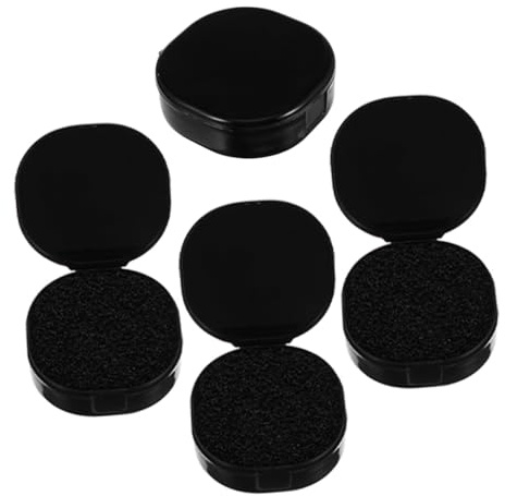 MOTHNUR 4pcs round Plastic Makeup Brush Cleaning Boxes for Female Makeup Brush Cleaner Tool to Remove Cosmetics and Clean at Home Black