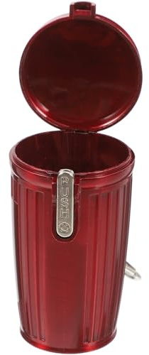 Cenicero Plástico Tapa y Rojo Llavero, Portátil de Bolsillo | Cenicero Personalizado, Cenicero Cilíndrico en Miniatura, Uso Interior y Coche