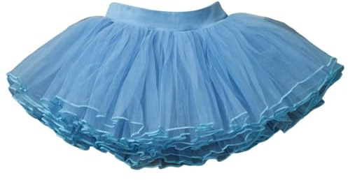 Generisch Gonna da balletto per ragazze, tutu, gonna svasata multistrato, per bambini, ragazzi, con morbido elastico in vita, Celeste., 9-10 Anni