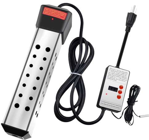 2000W Electric Portable Water Heater, Immersion Water Heater, Pool Heater and Bathtub Heater with Fast Heating for Buckets, Tubs & Outdoor Use