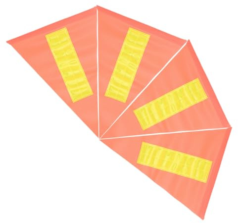 Kisangel 4 Stück Reflektierende Fahrradfahnen PVC Dreieckig für Kinderfahrräder und Anhänger Hohe Sichtbarkeit für Nachtfahrten und Outdoor Geeignet für Stangen Gelb