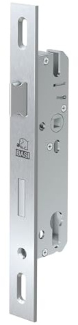 BASI | Rohrrahmenschloss mit Langloch für Profilzylinder | Dornmaß 40 mm | Stulp 24 x 270 mm | käntig | DIN Rechts/Links | Einsteckschloss für Profilrahmentüren | Stulp aus Edelstahl