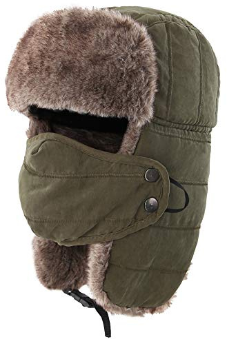Decentron - Gorro de aviador - para hombre verde Ejercito Verde