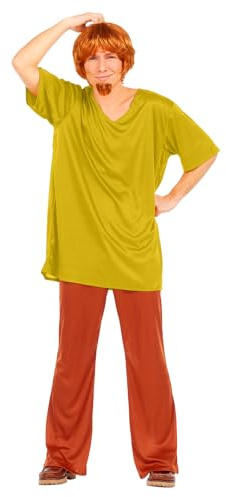 Funidelia Official Shaggy Costume - Scooby Doo for Men, Includes Shirt, Pants, Wig and Goatee - Outfit for Adults for Parties, Carnival and Halloween