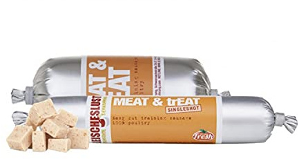 MEATLOVE Salchicha Entrenamiento Perro Ave de Corral, 4x40 g, Perro