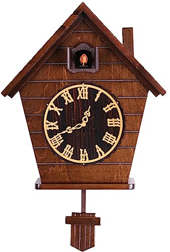 Kuckucksuhr,Kuckucksuhren, Wanduhr, Kuckucksuhr Modern,Massivholz Batteriebetriebenes Kuckucksuhr Schwarzwald Kuckuckruf Wanduhr Modern Weiss Vintage Cuckoo Wanduhr