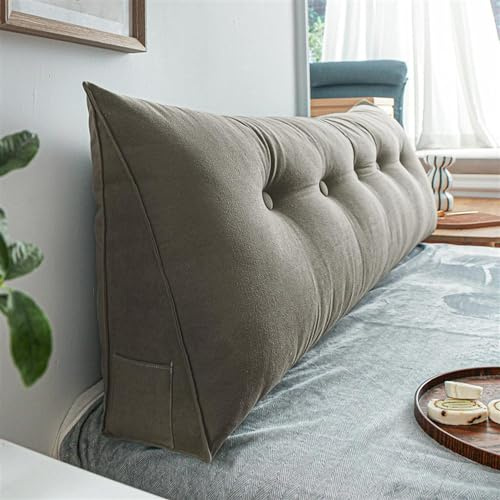 Stor Kudde Kudde För Läsning Av Huvudskivor Sängstödkudde Triangelhuvud Backup Backup Förstärkning Stöd För Sovrum Bäddsoffa(150 x 50 x 20 CM,Brown)