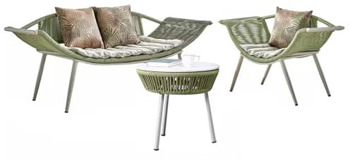 KPHYMOD Gartenmöbel Set 3-teiliges Gartenmöbelset Mit Wetterfesten Kissen, Sitz- Und Stuhlgarnitur Für Die Terrasse