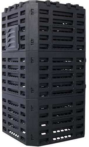 132 Gallon Garden Composter Bin Made from Recycled Plastic - Large Aerating Outdoor Compost Box, Easy Assembly, Lightweight