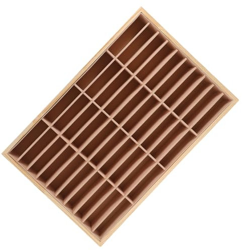 iplusmile Aufbewahrungstablett Aus Wildleder Aus Holz Telefonhalterung Schmucktablett Mit Mehreren Gittern Aufbewahrungsregal Für Büro Home Jewelry Organizer
