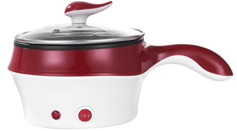 WEKADRIN 1pièce Mini Casserole Électrique Acier Inoxydable Avec Couvercle Pot Multifonction Non-adhésif Pour Soupe Lait Et Sauce Couleur Vin Pour Cuisine Maison Et Universitaire