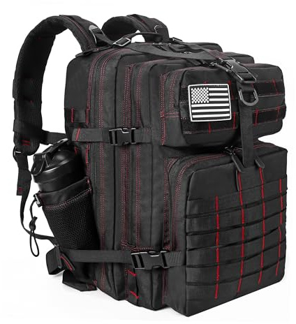 LHI Mochila Militar Táctica Hombre 45L Grande Impermeable – Mochila Molle para Senderismo, Supervivencia, Crossfit, Gimnasio, Viaje y Outdoor