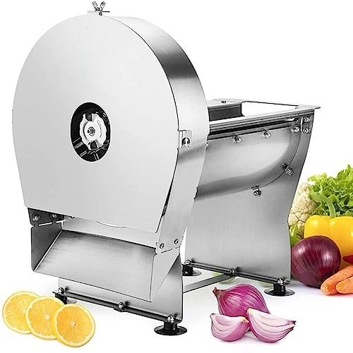 Elektrischer Gemüse- und Obstschneider, für Kartoffeln, Kohl und mehr, 2-in-1 manueller und elektrischer Lebensmittelschneider, Edelstahl kommerzielle Schneidemaschine